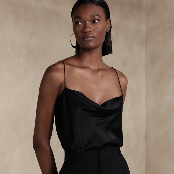 Spring! BANANA REPUBLIC 100% Silk Camisole, Sweet Lilac/Pink, Size XL - Picture 5 of 10